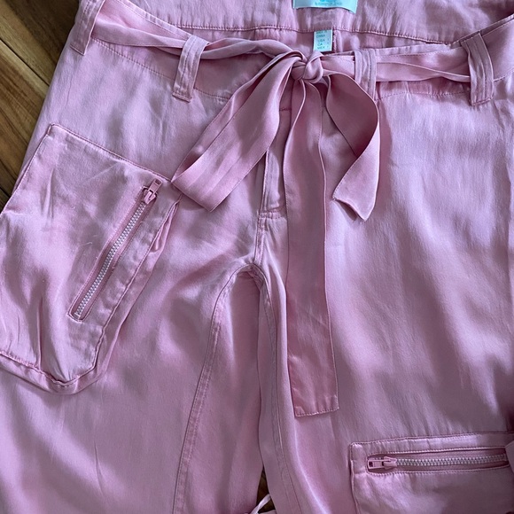 Blush pink silk JLO cargo pants. - Picture 5 of 5